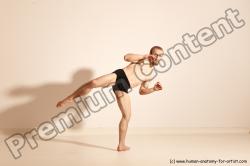 Underwear Martial art Man White Moving poses Slim Short Blond Dynamic poses Academic